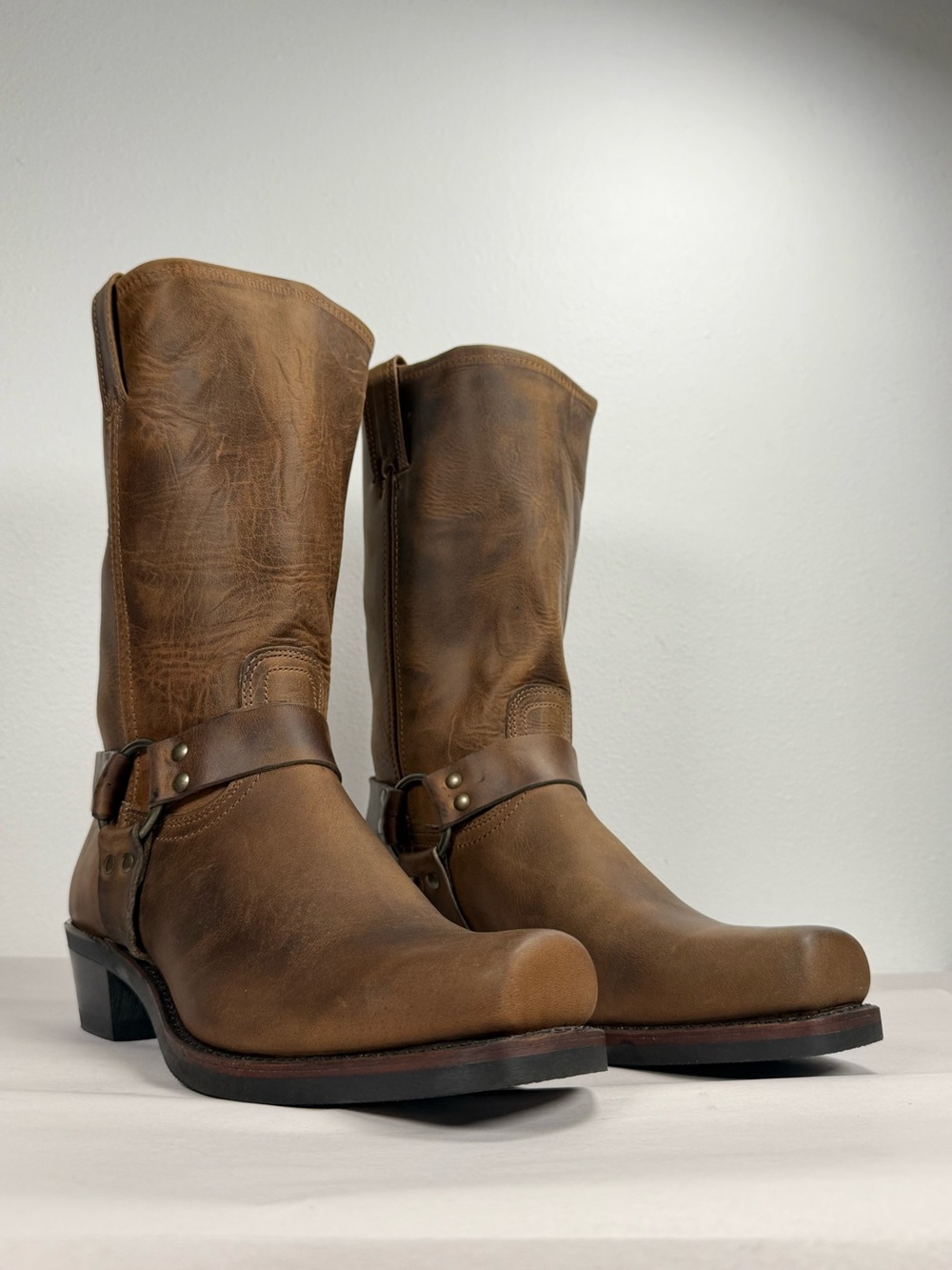 Women’s Frye Harness Boots Size 11 M Brown Leather 77300-3 Made In USA
